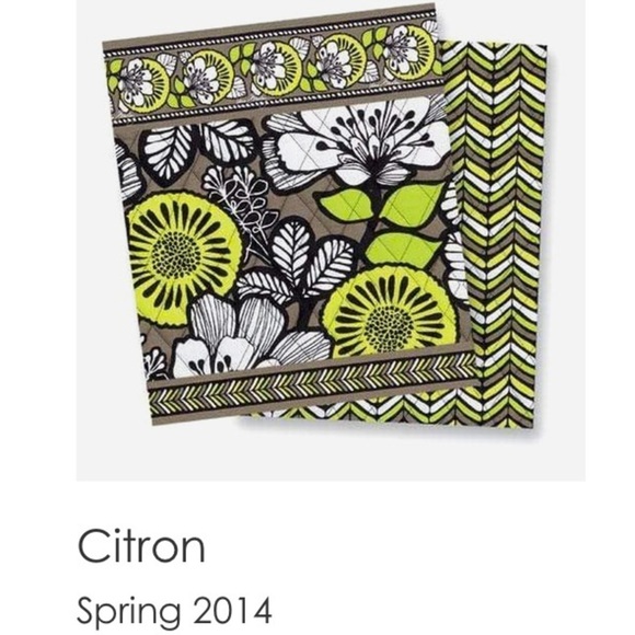 VERA BRADLEY Citron 2014 Mini Cellphone Crossbody Chainlink Yellow Black Floral - Picture 14 of 14